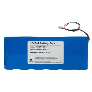 Pacco batteria Lifepo4 9,6 V 12 Ah 3S2P per lampione solare