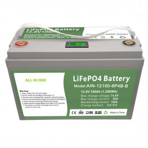 ALL IN ONE Batteria LiFePO4 12V100Ah a ciclo profondo con BMS intelligente per sistema di accumulo di energia domestico